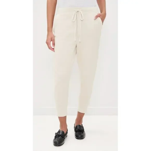 NWT Nili Lotan XS Nolan $290 Ivory Cotton Pants Drop Crotch Paris Sweats Joggers